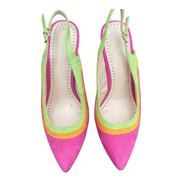 Vince Camuto suede neon ankle heel size 7 - Picture 2 of 6